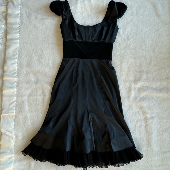 Vintage Louis Verdad Knee High Cocktail Dress Black Silk Size XS - Picture 4 of 14